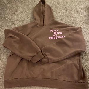 play with my emotions brown edikted hoodie